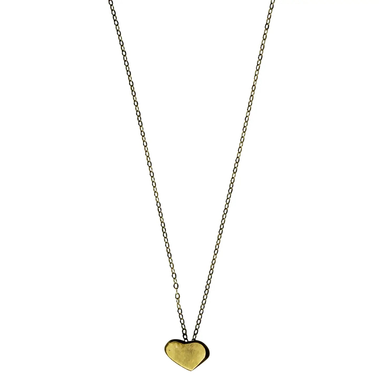 Gia Cast Heart Necklace, Brass