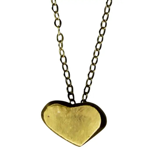 Gia Cast Heart Necklace, Brass