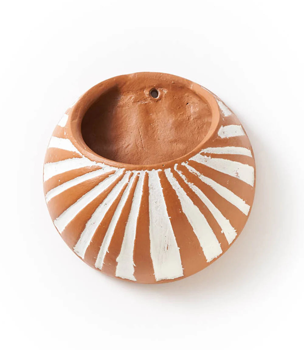 Vasanta Moon Hanging Wall Planter- Terracotta