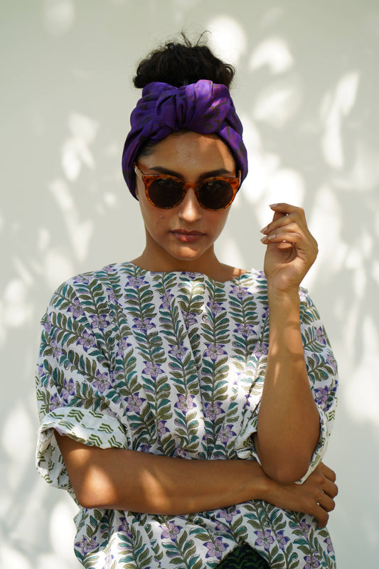 Annahmol Anya Block Printed Top - Moss