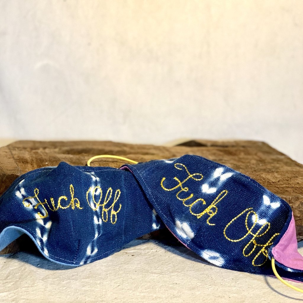 Fuck Off Embroidered Hangout Reversible Face Cover